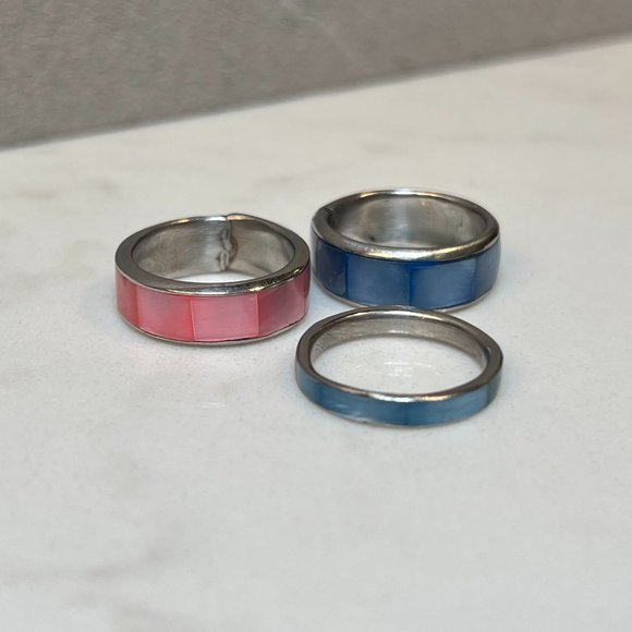 Silver Stacking Rings - Set of 3 Southwest Handmade Artisan Rings - Picture 3 of 16